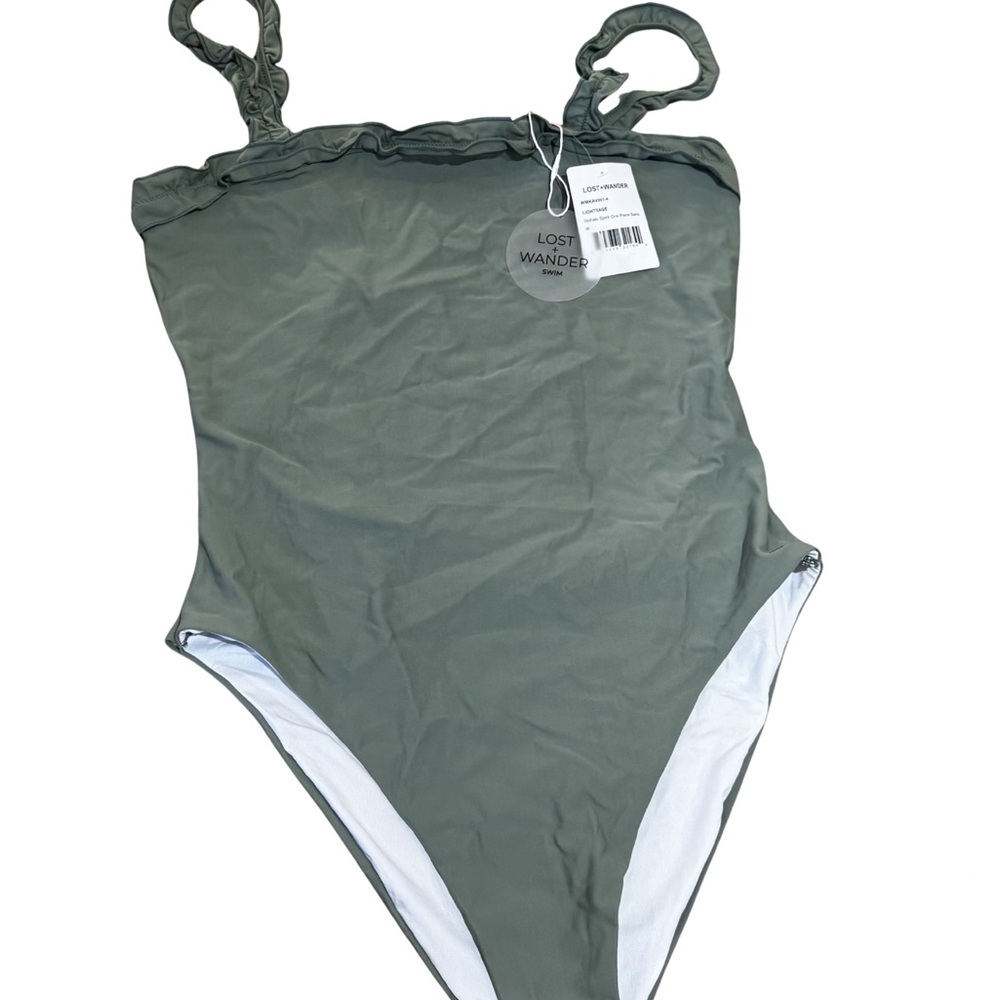 Lost + Wander Kids Olive Green One-Piece Swimsuit